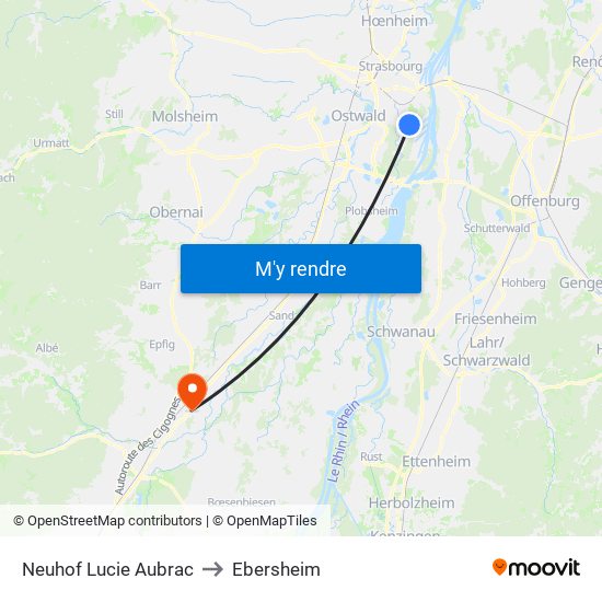 Neuhof Lucie Aubrac to Ebersheim map