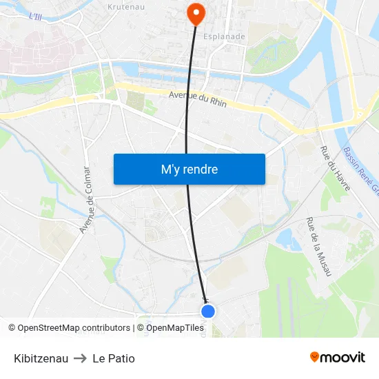 Kibitzenau to Le Patio map