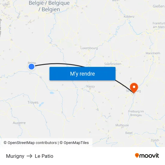 Murigny to Le Patio map