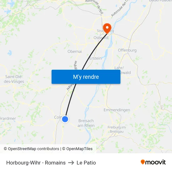 Horbourg-Wihr - Romains to Le Patio map