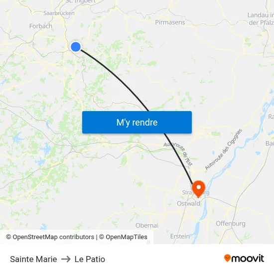 Sainte Marie to Le Patio map