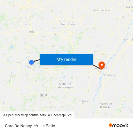 Gare De Nancy to Le Patio map