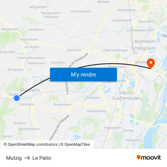 Mutzig to Le Patio map
