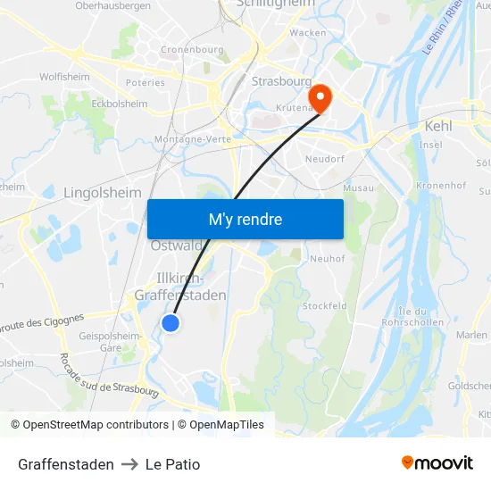 Graffenstaden to Le Patio map