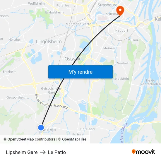 Lipsheim Gare to Le Patio map