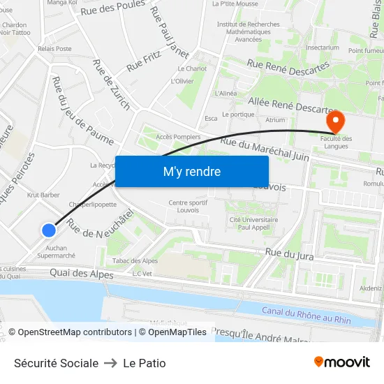 Sécurité Sociale to Le Patio map