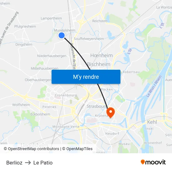 Berlioz to Le Patio map