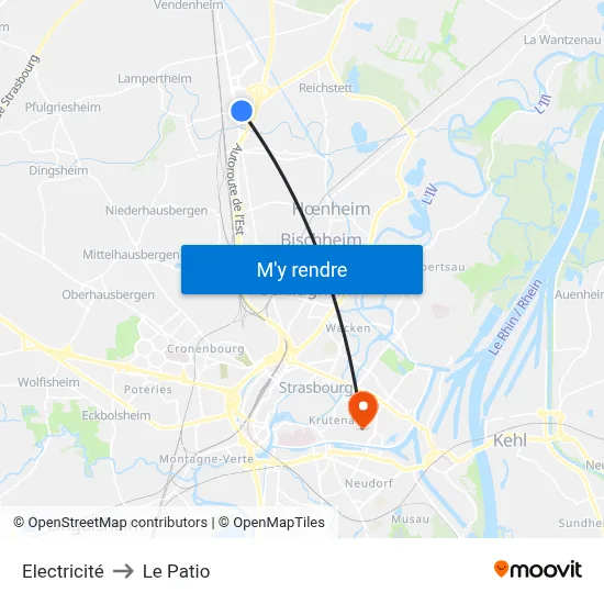 Electricité to Le Patio map
