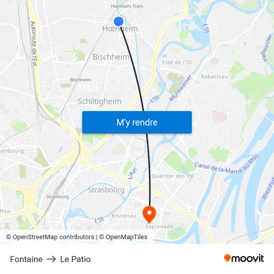 Fontaine to Le Patio map