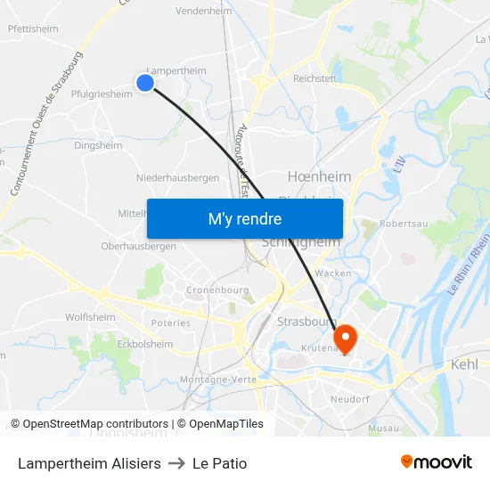 Lampertheim Alisiers to Le Patio map