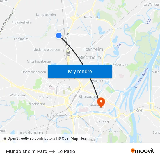 Mundolsheim Parc to Le Patio map
