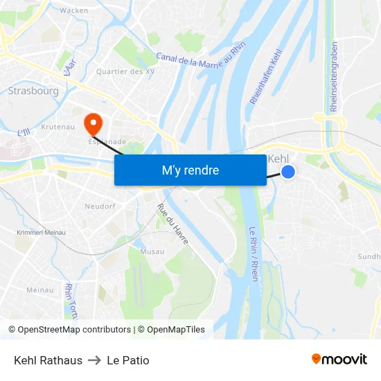 Kehl Rathaus to Le Patio map