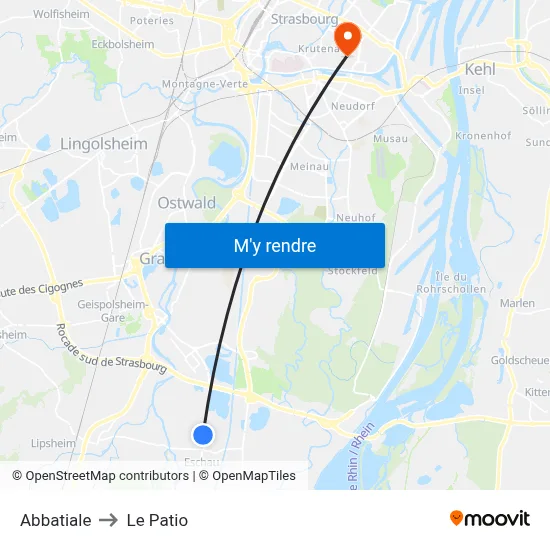 Abbatiale to Le Patio map