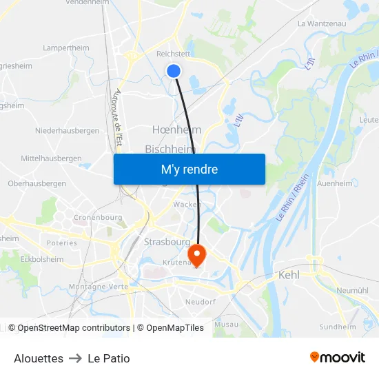 Alouettes to Le Patio map