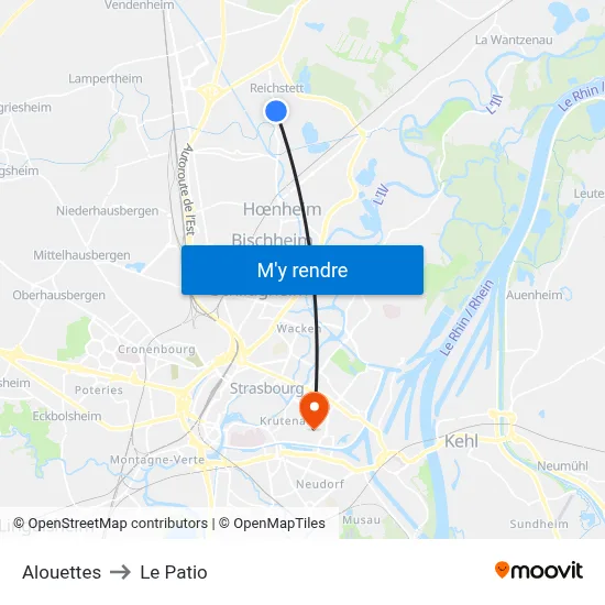 Alouettes to Le Patio map