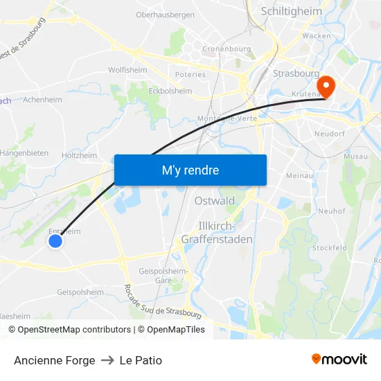 Ancienne Forge to Le Patio map
