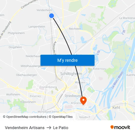Vendenheim Artisans to Le Patio map