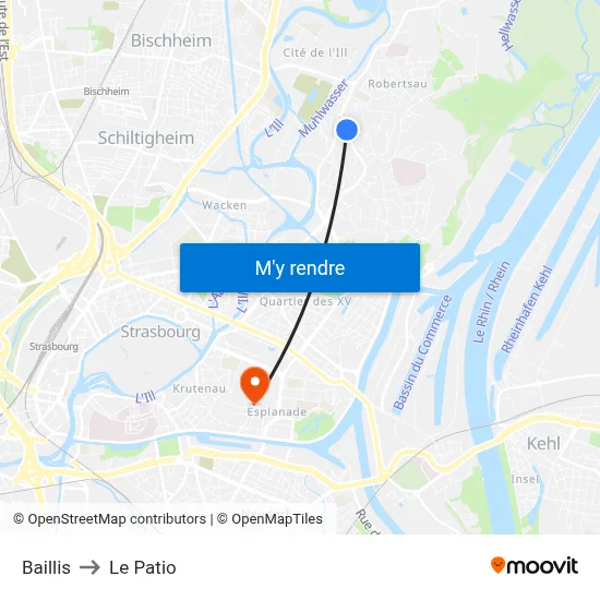 Baillis to Le Patio map