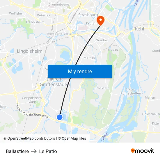 Ballastière to Le Patio map