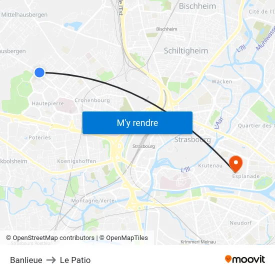 Banlieue to Le Patio map