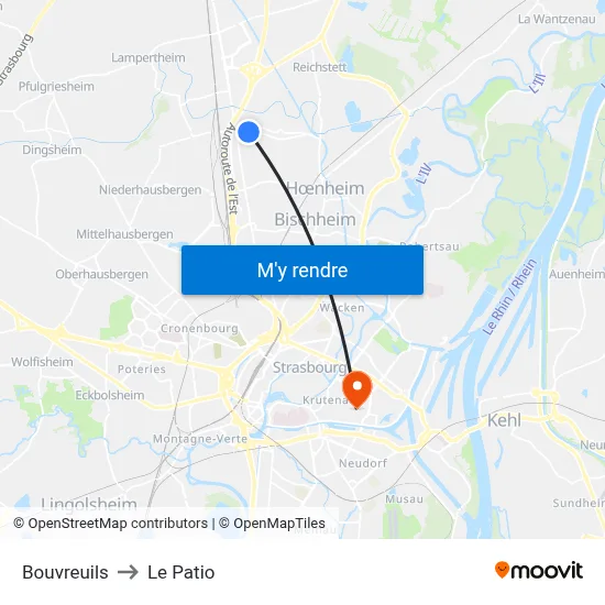 Bouvreuils to Le Patio map