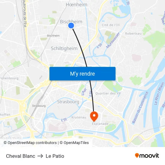 Cheval Blanc to Le Patio map