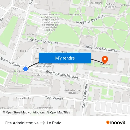Cité Administrative to Le Patio map