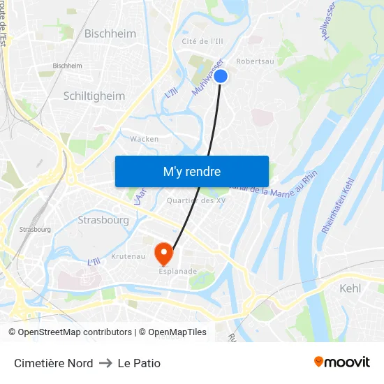 Cimetière Nord to Le Patio map