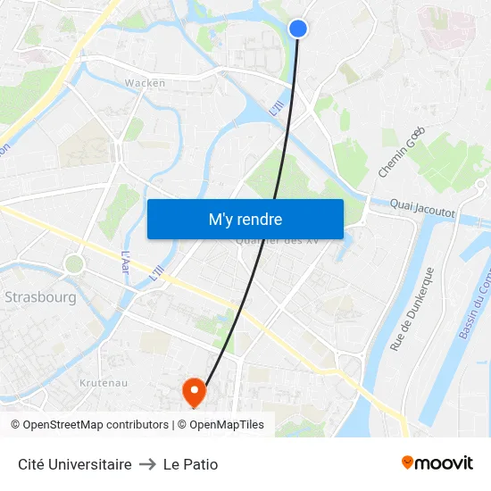 Cité Universitaire to Le Patio map