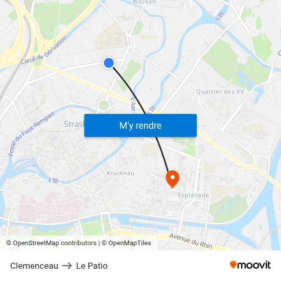 Clemenceau to Le Patio map