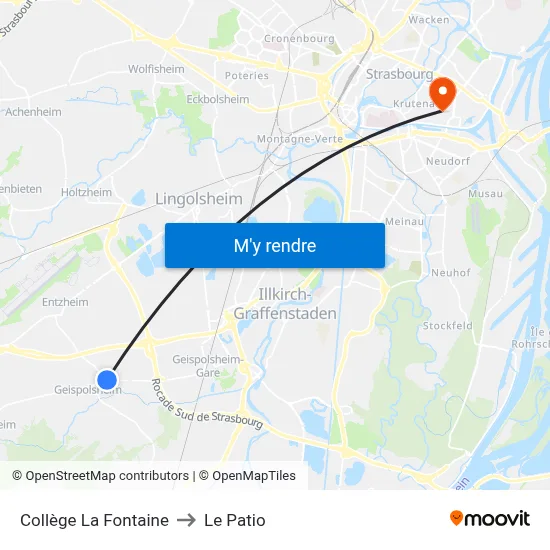 Collège La Fontaine to Le Patio map