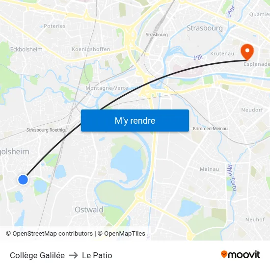 Collège Galilée to Le Patio map