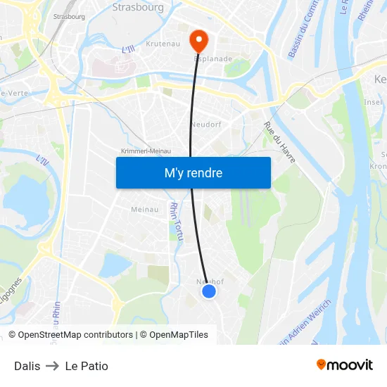 Dalis to Le Patio map