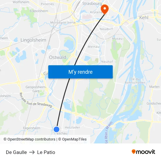 De Gaulle to Le Patio map