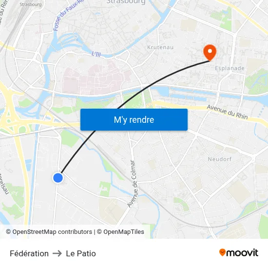 Fédération to Le Patio map