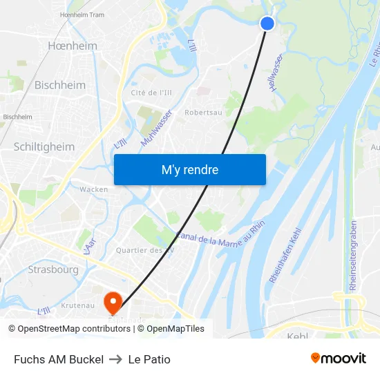 Fuchs AM Buckel to Le Patio map