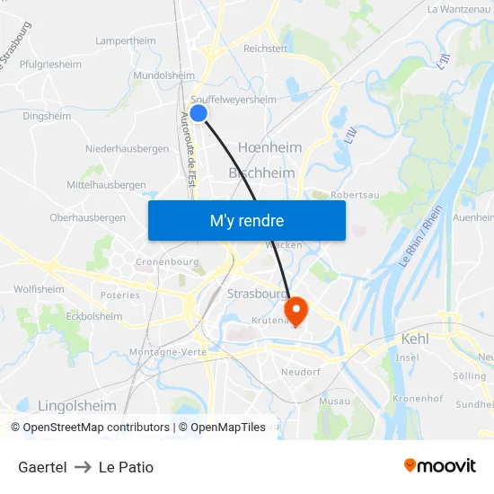 Gaertel to Le Patio map