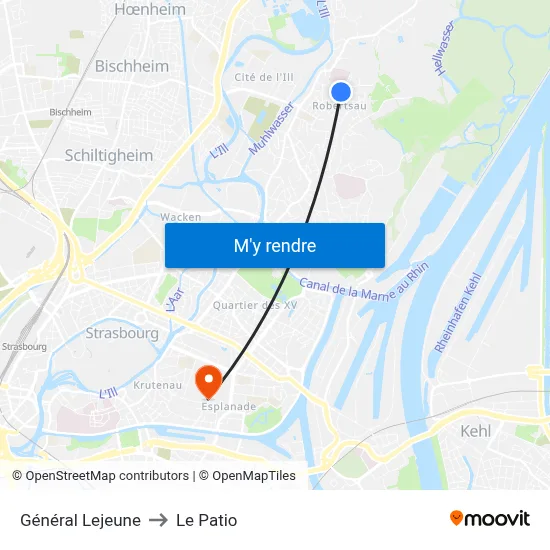 Général Lejeune to Le Patio map