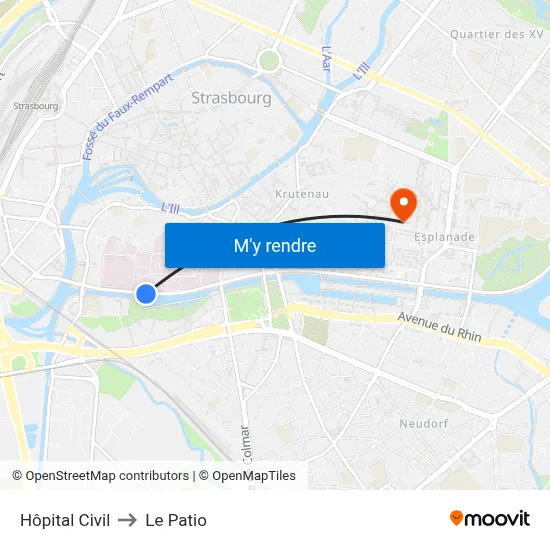 Hôpital Civil to Le Patio map