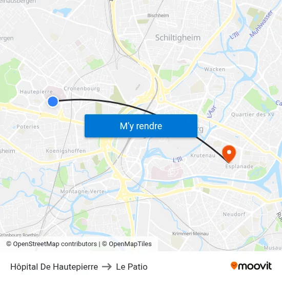 Hôpital De Hautepierre to Le Patio map