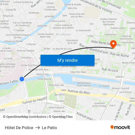 Hôtel De Police to Le Patio map