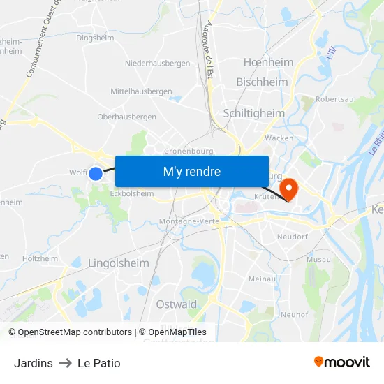 Jardins to Le Patio map