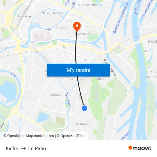 Kiefer to Le Patio map