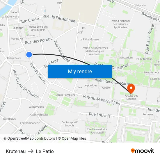 Krutenau to Le Patio map
