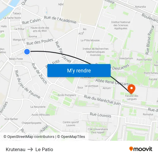 Krutenau to Le Patio map