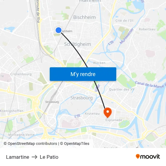 Lamartine to Le Patio map