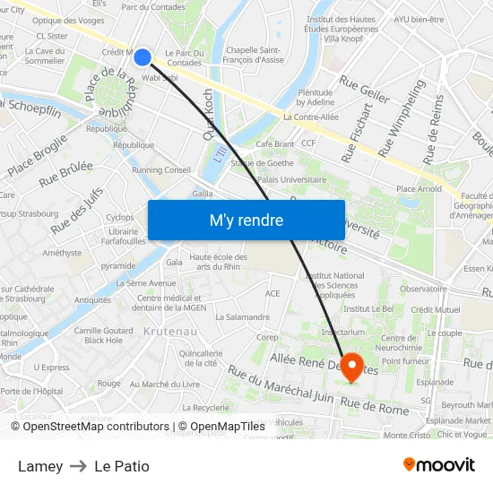 Lamey to Le Patio map