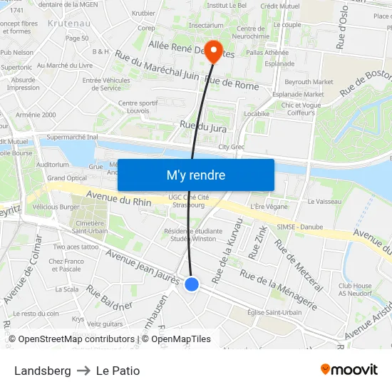 Landsberg to Le Patio map