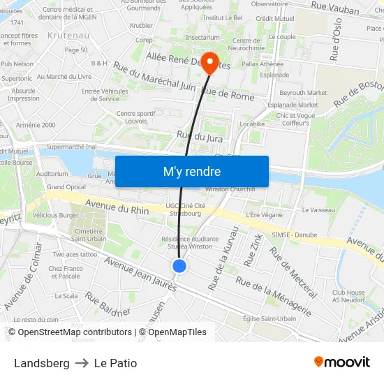 Landsberg to Le Patio map