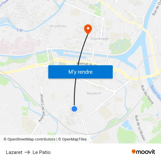 Lazaret to Le Patio map